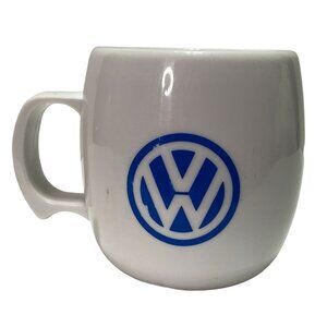Vtg Volkswagen VW Coffee Mug Cup 1996 Automobile Plastic Round White 3.5"H USA